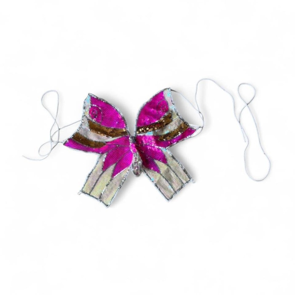Pink &‎ Gold Sequin Bra-like Top